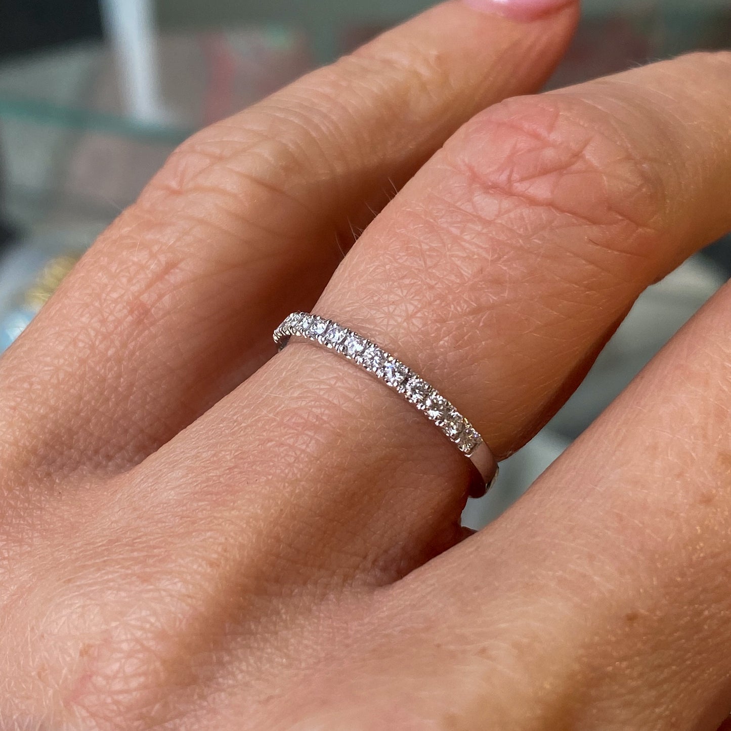 18ct White Gold Diamond Set Wedding/Eternity Band | 0.17ct - John Ross Jewellers