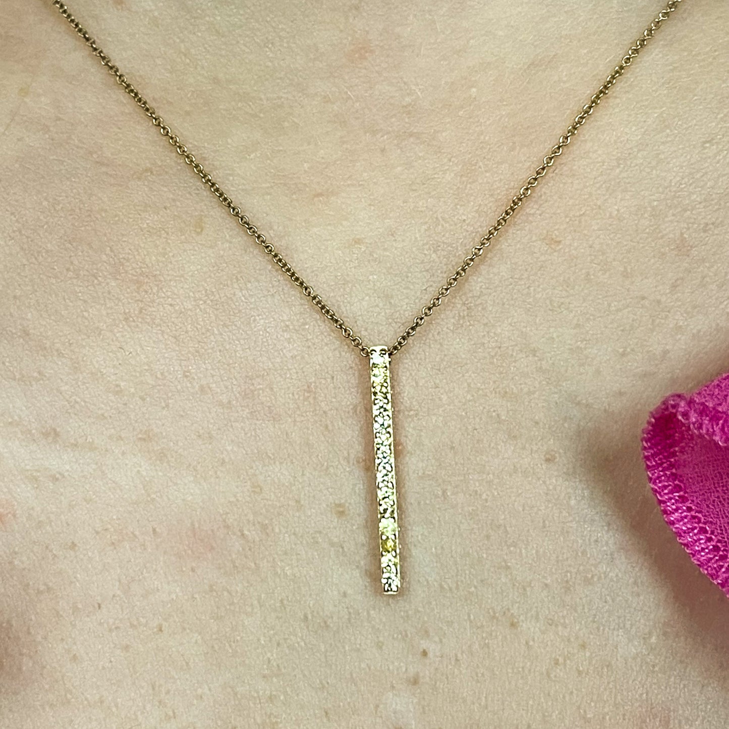 REBECCA Lux Yellow Sapphire Baguette Necklace | 18ct Yellow Gold - John Ross Jewellers
