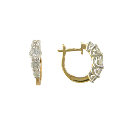 9ct Gold CZ Hoop Earrings - John Ross Jewellers