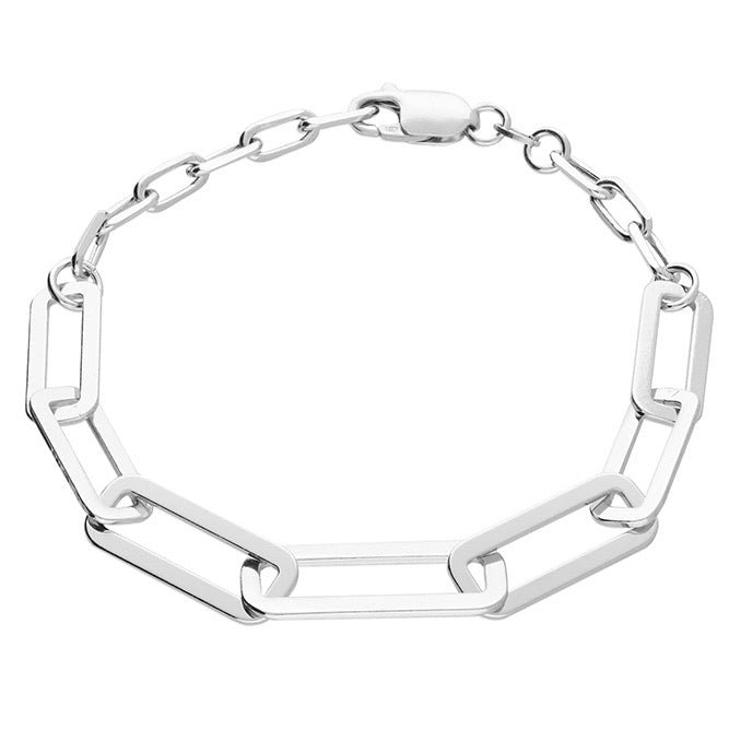 SUNSHINE Chunky Paper Link Bracelet - Silver - John Ross Jewellers