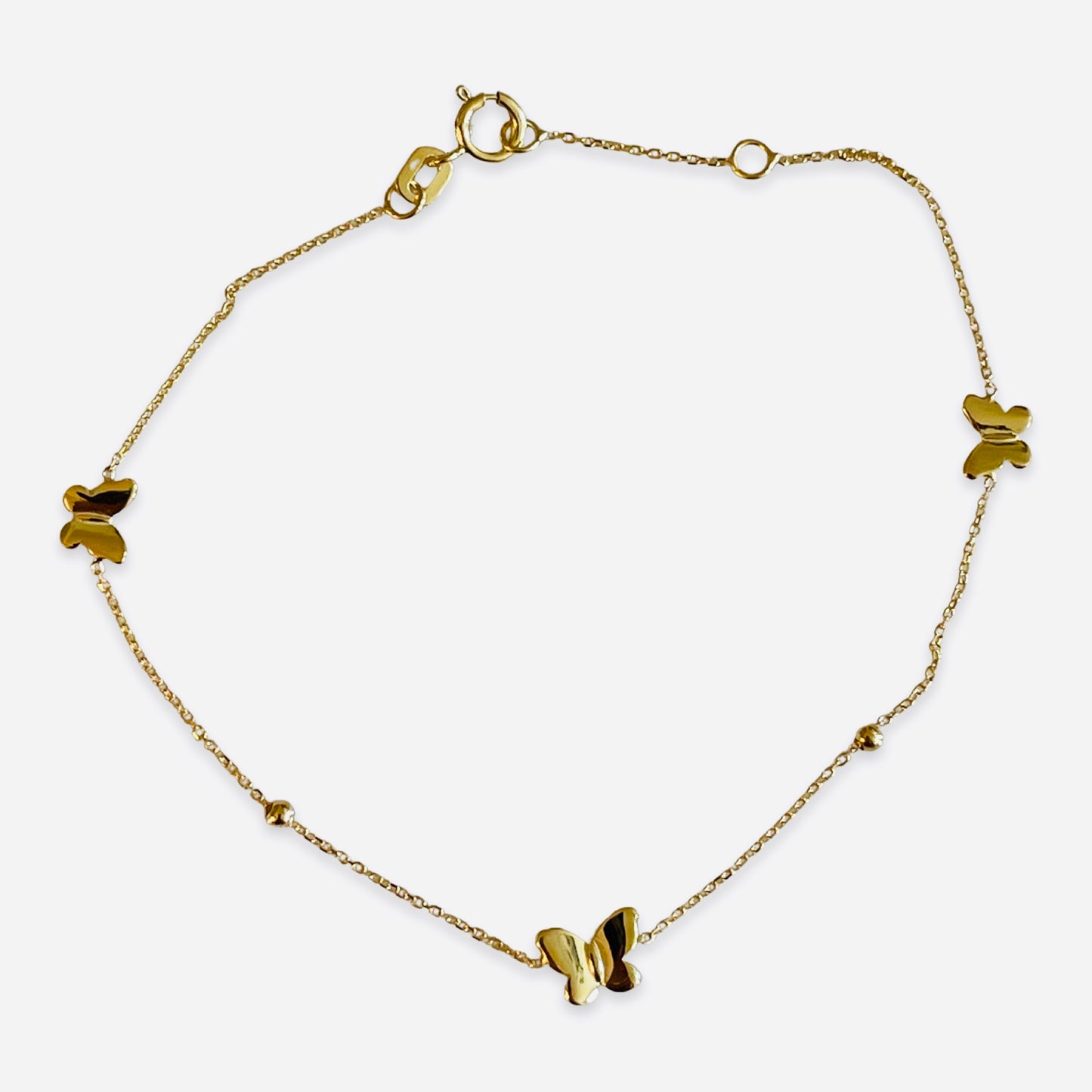 9ct Gold Three Butterflies Bracelet - John Ross Jewellers