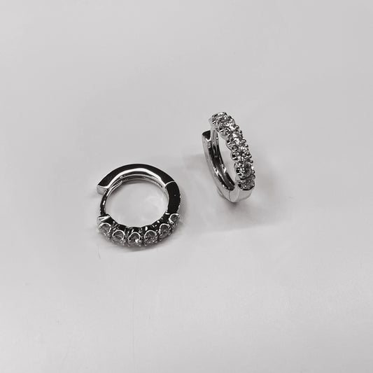 18ct White Gold Diamond Hoop Earrings - 0.35ct - John Ross Jewellers