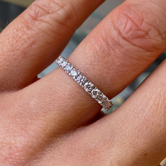 18ct White Gold Diamond Set Wedding/Eternity Band | 0.57ct - John Ross Jewellers