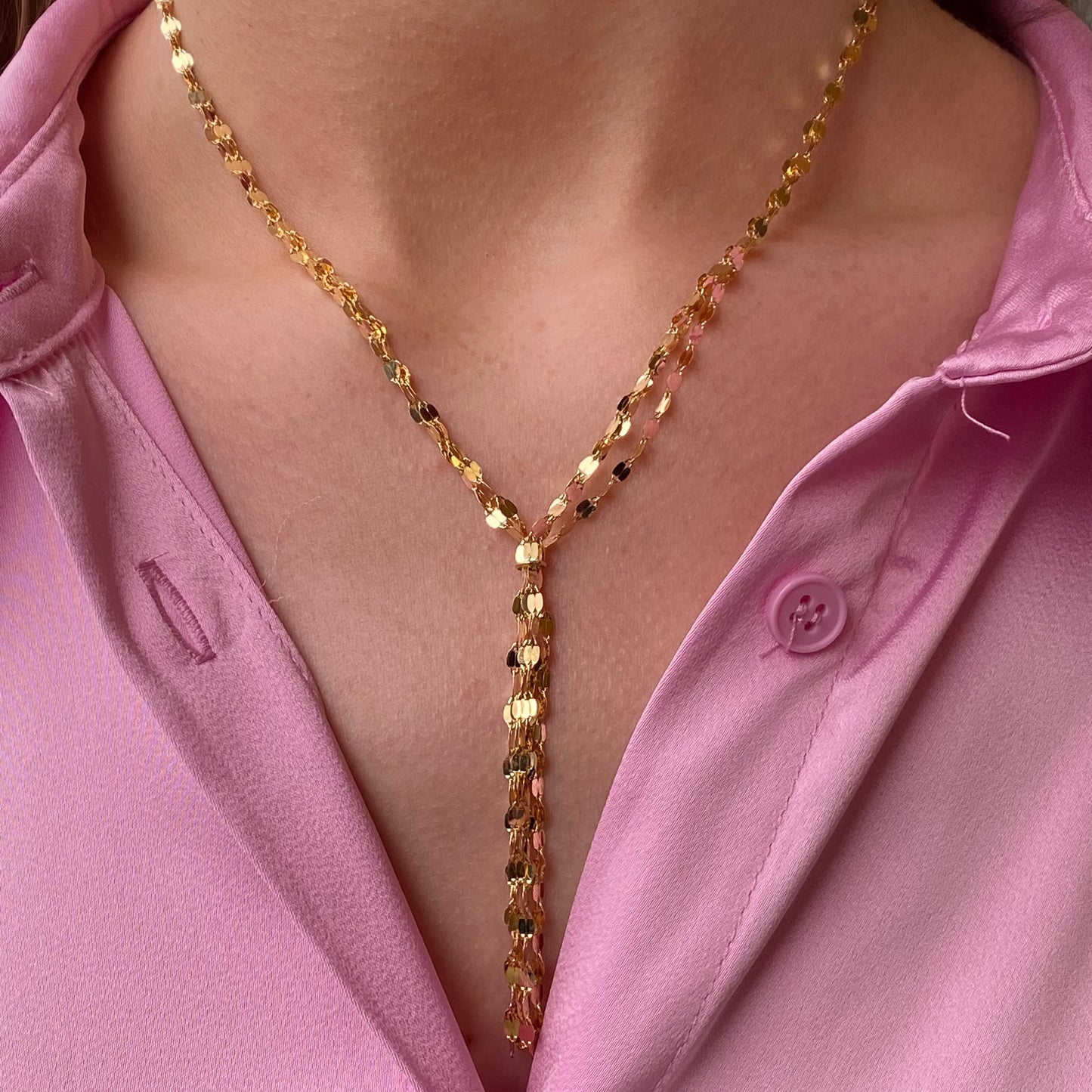 9ct Gold Glittering Tassel Necklace - John Ross Jewellers