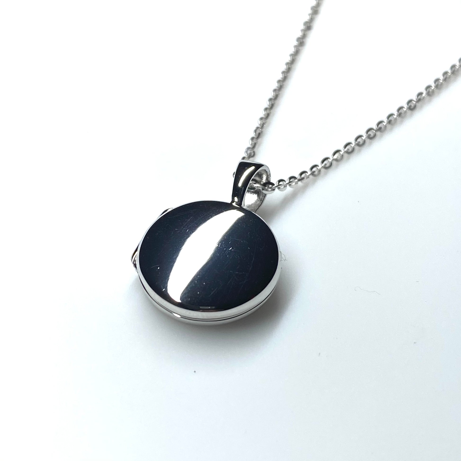 Silver Small Round Locket Necklace - John Ross Jewellers