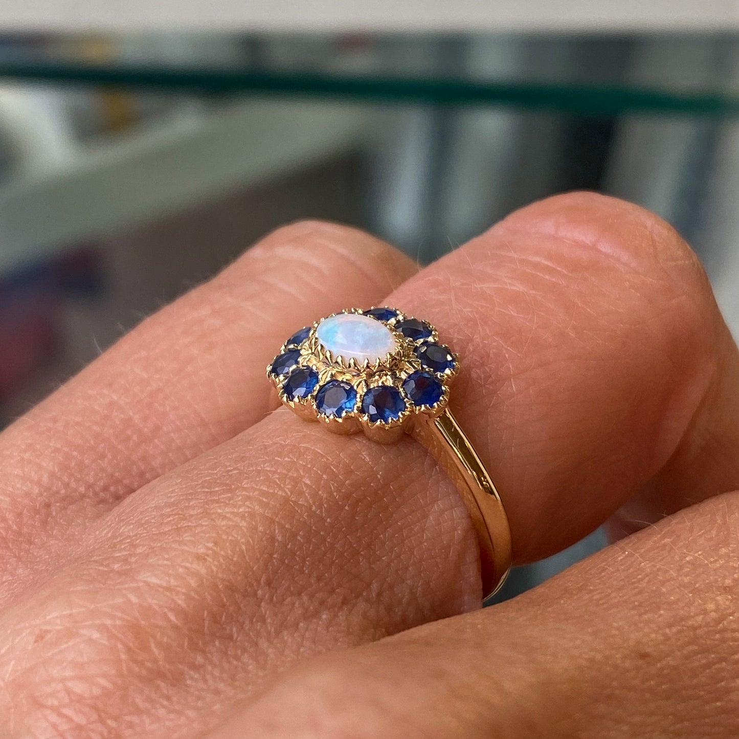 9ct Gold Opal & Sapphire Ring - John Ross Jewellers