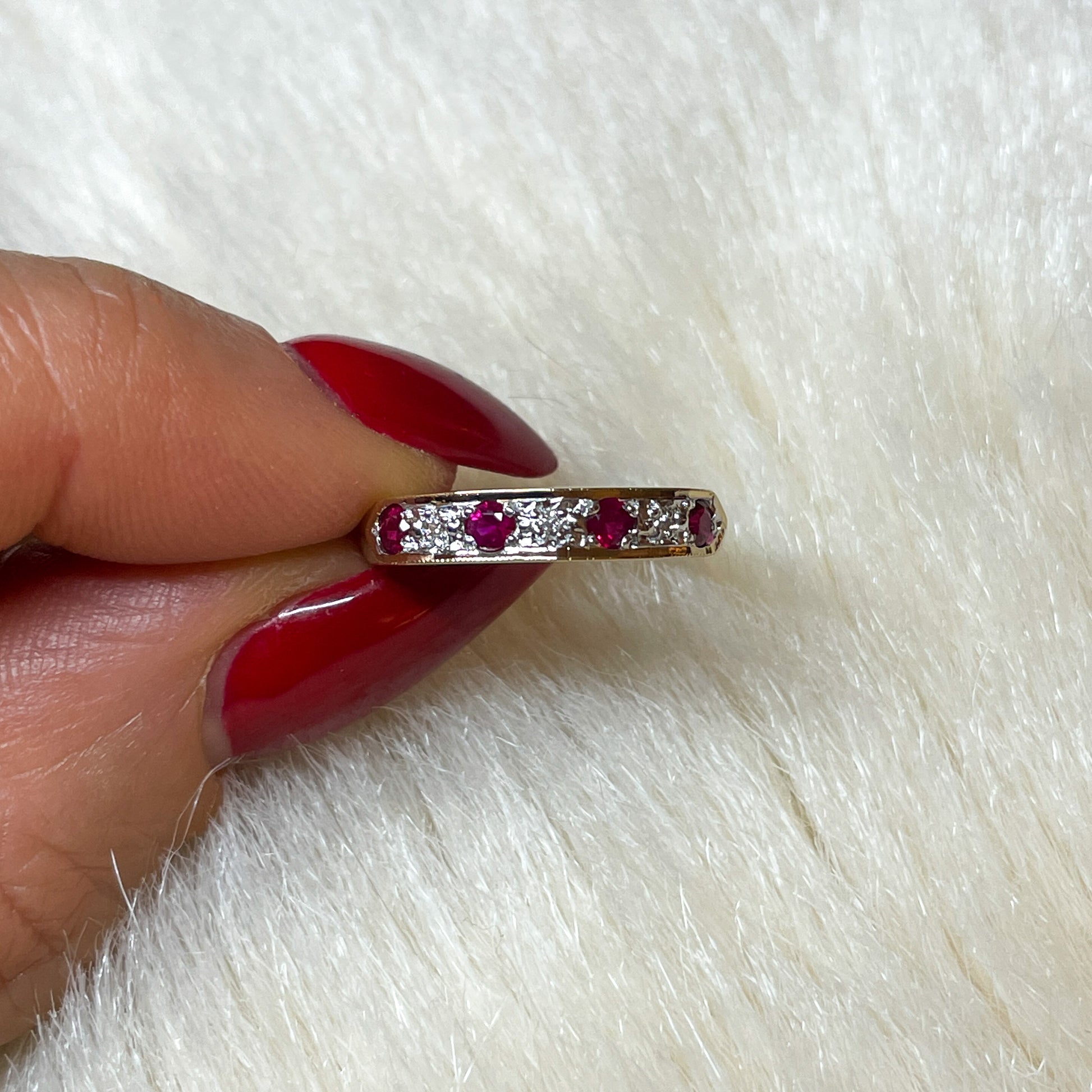 9ct Gold Ruby & Diamond Eternity Ring - John Ross Jewellers