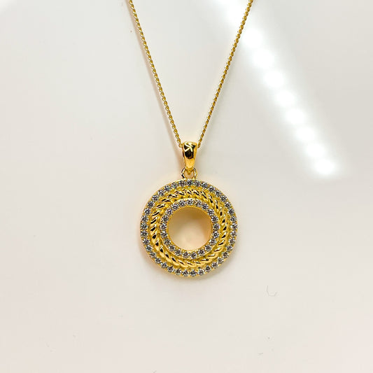 Sunshine Open Circle CZ Pendant Necklace - John Ross Jewellers