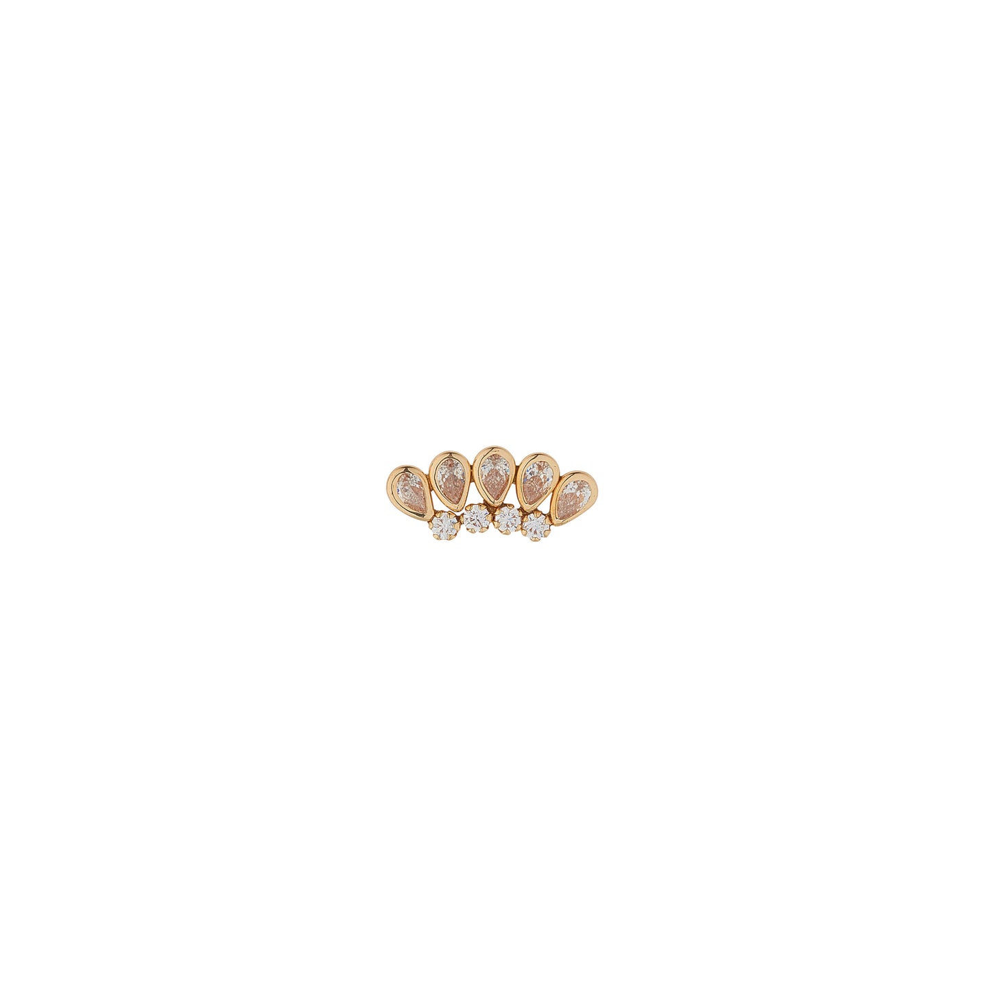 Ear Candy 9ct Gold CZ Lotus Garland Cartilage Stud | Labret - John Ross Jewellers