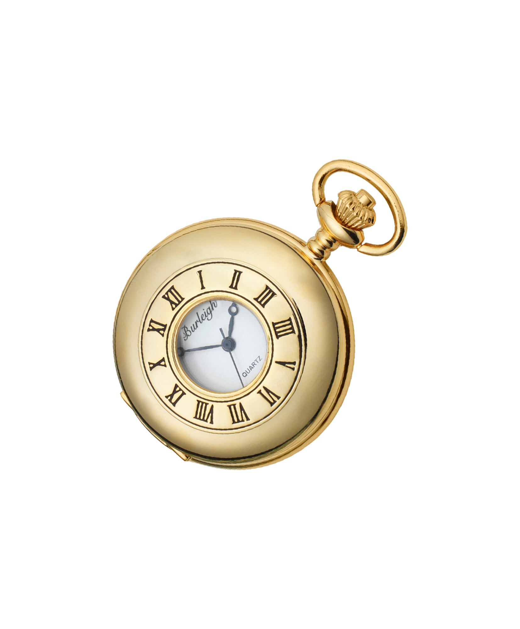 Burleigh Gold Plated Half Hunter Pocket Watch - John Ross Jewellers