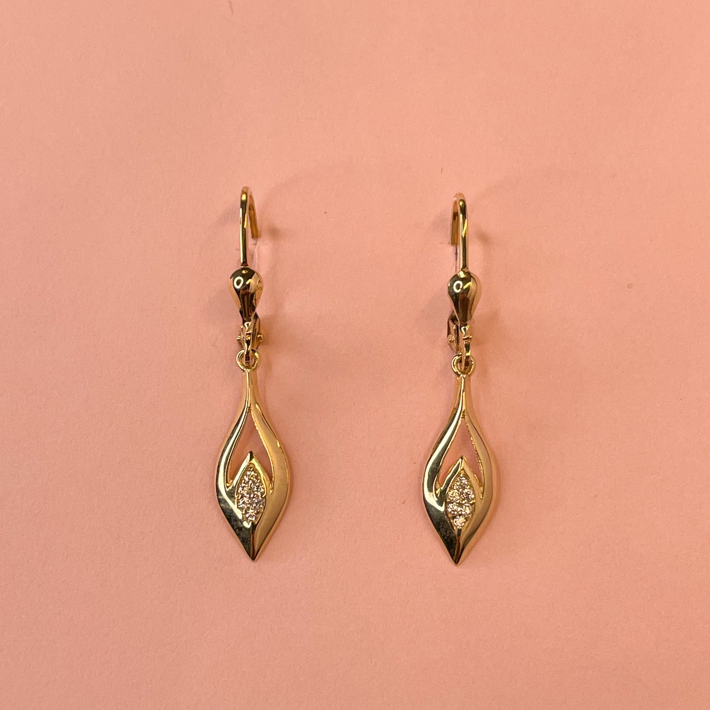 9ct Gold CZ Drop Earrings - John Ross Jewellers
