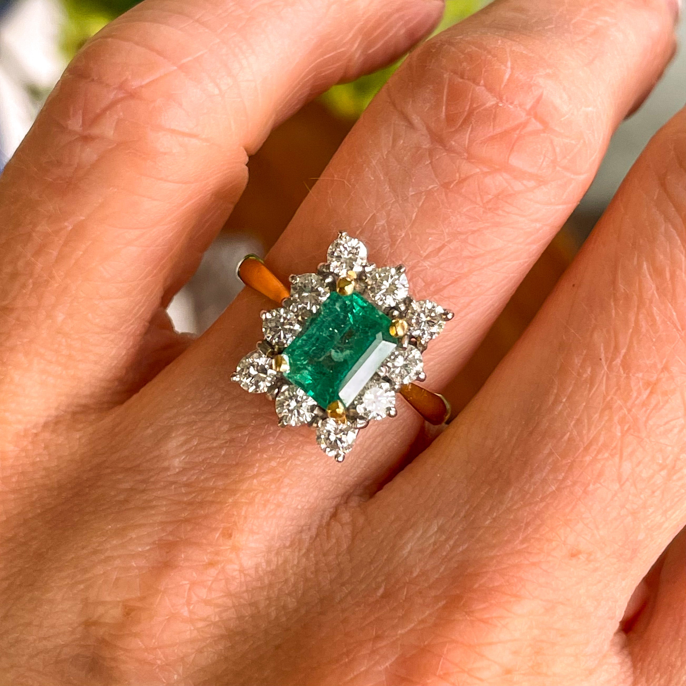 Emerald rings with on sale diamonds