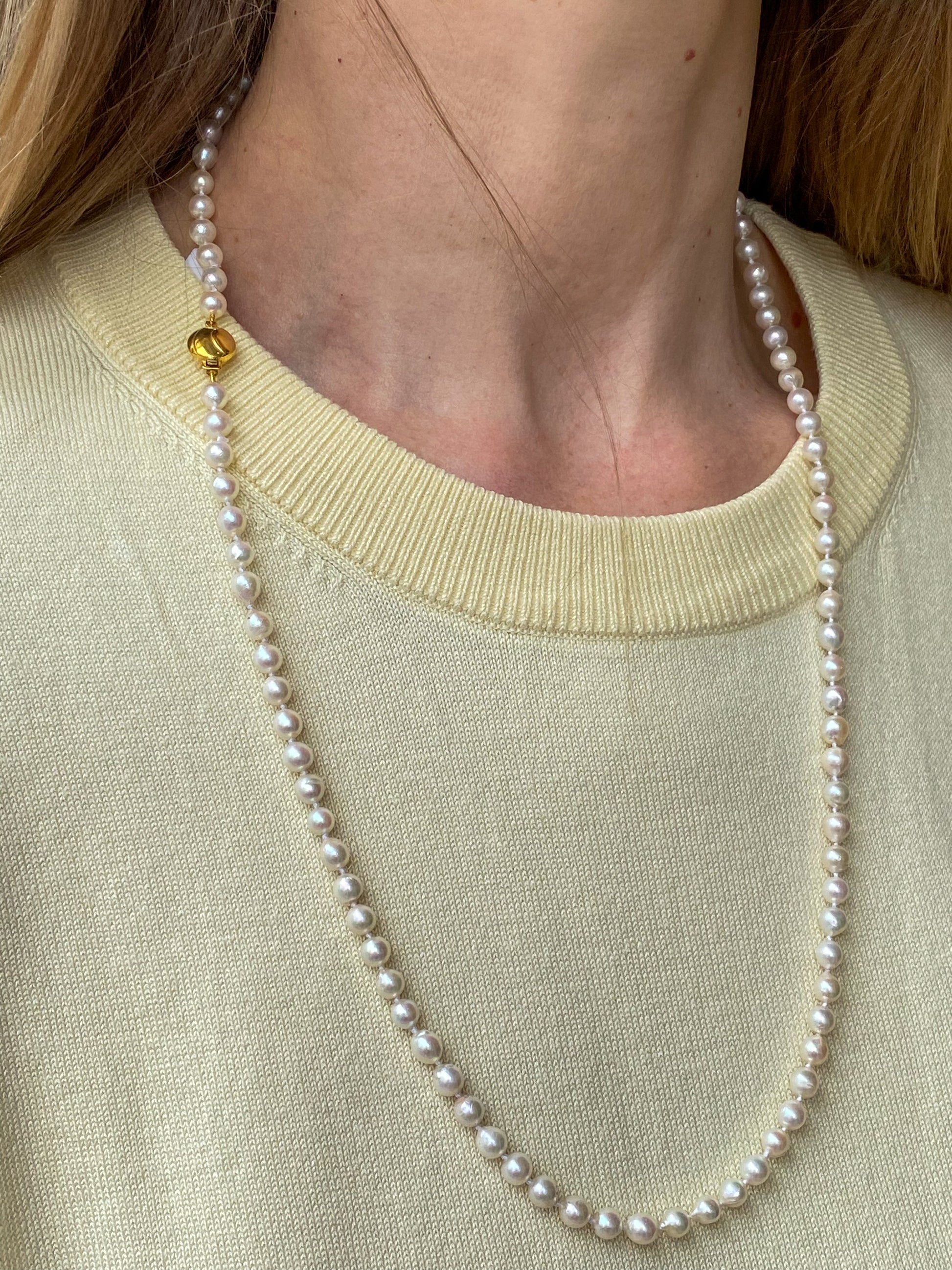 9ct Gold 28" Akoya Cultured Pearl Necklace - John Ross Jewellers