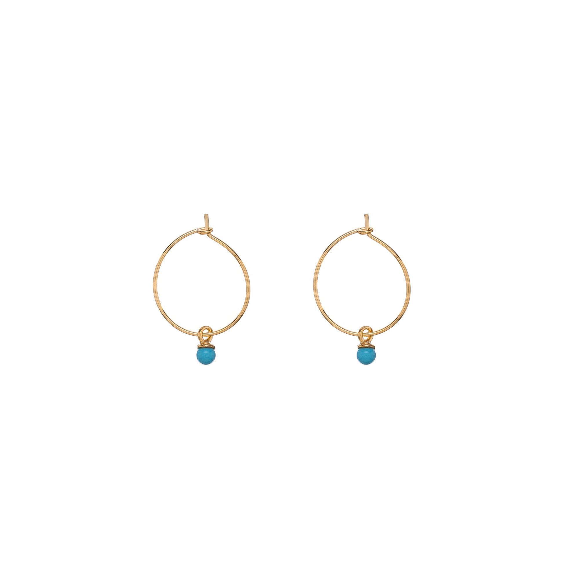 Sunshine Simple Turquoise Hoop Earrings | 10mm - John Ross Jewellers