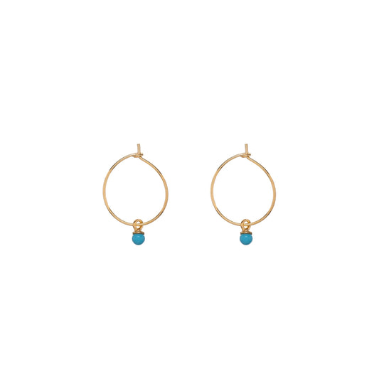 Sunshine Simple Turquoise Hoop Earrings | 10mm - John Ross Jewellers