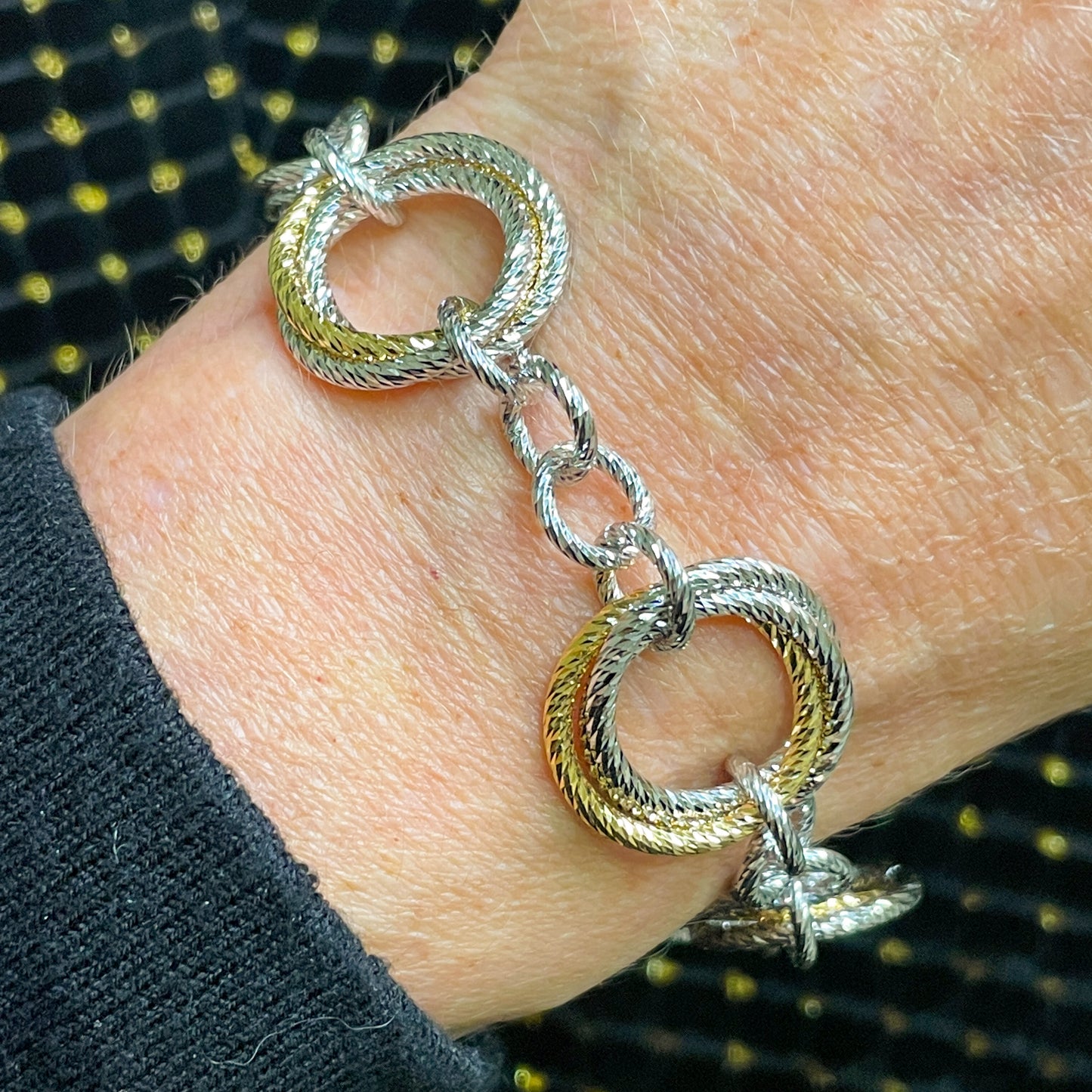 Sunshine Silver Open Circles Trilogy Bracelet - John Ross Jewellers