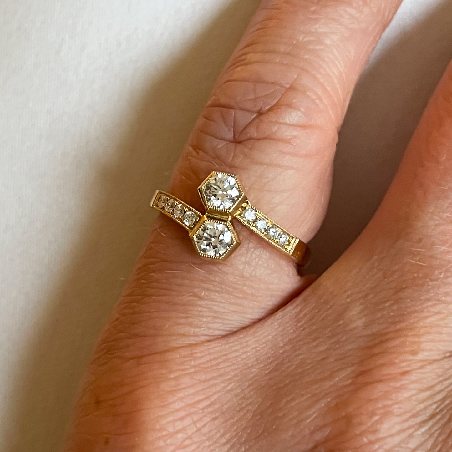 18ct Gold Two Stone Diamond Ring | 0.60ct - John Ross Jewellers