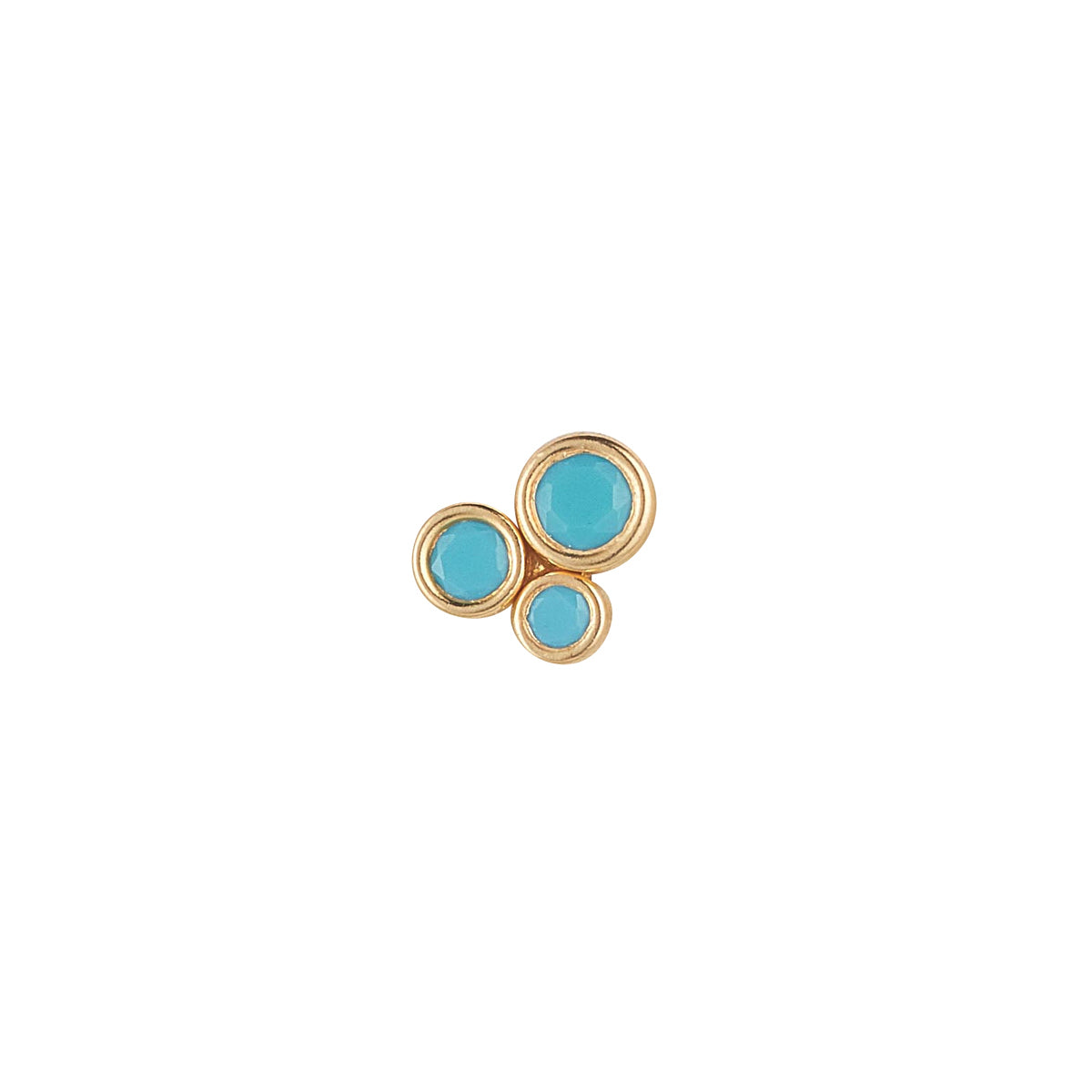 Ear Candy 9ct Gold Turquoise Cluster Cartilage Stud | Labret - John Ross Jewellers