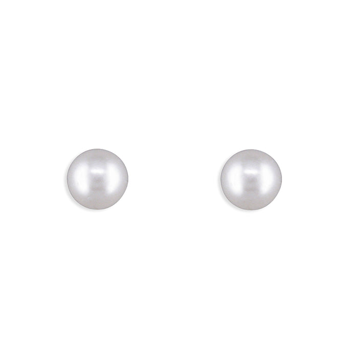 Silver Simulated Pearl Stud Earrings | 3mm - John Ross Jewellers