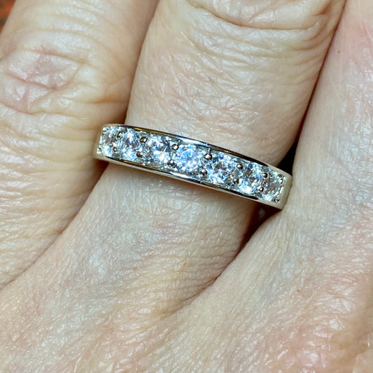 Silver CZ Eternity Ring - John Ross Jewellers