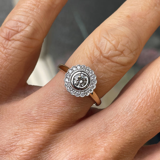 18ct Gold Ella Diamond Engagement Ring | 0.51ct Certified - John Ross Jewellers
