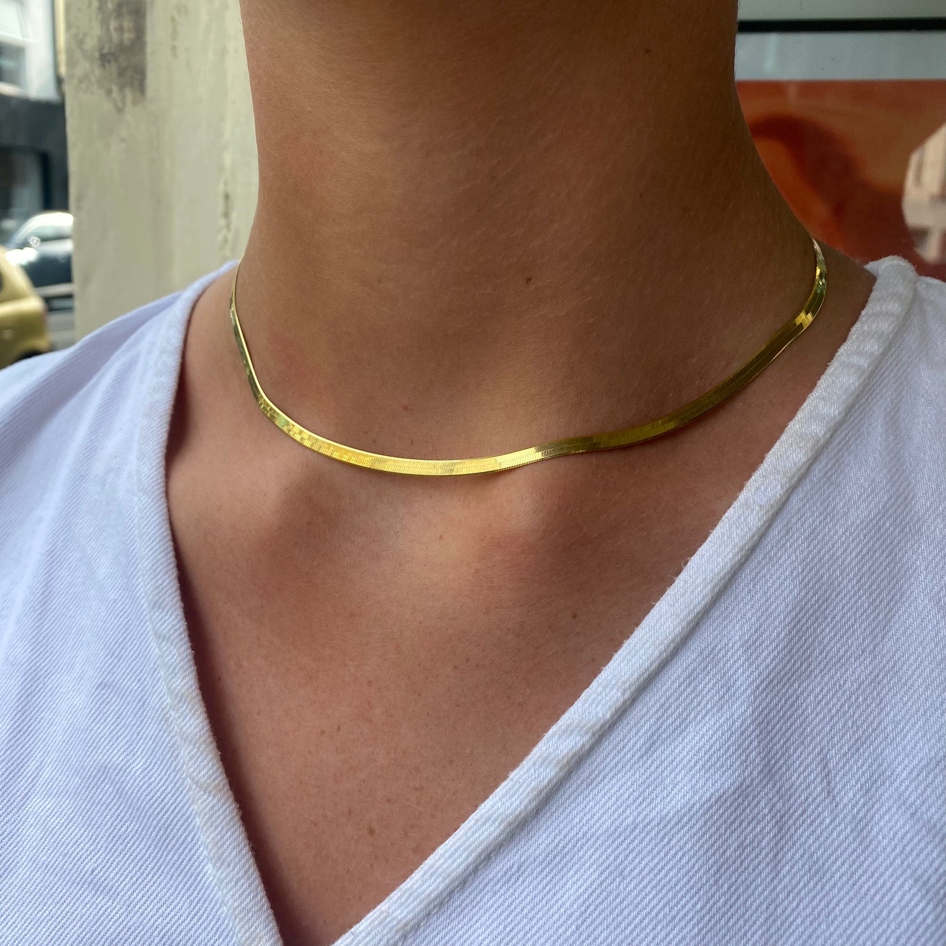 SUNSHINE Herringbone Necklace 16 inch John Ross Jewellers