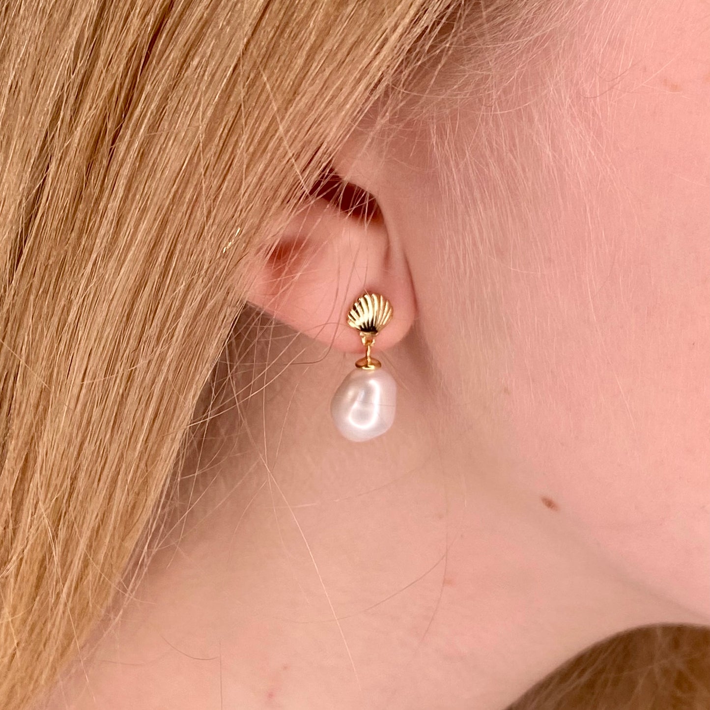 SUNSHINE Freshwater Pearl Shell Drop Earrings - John Ross Jewellers