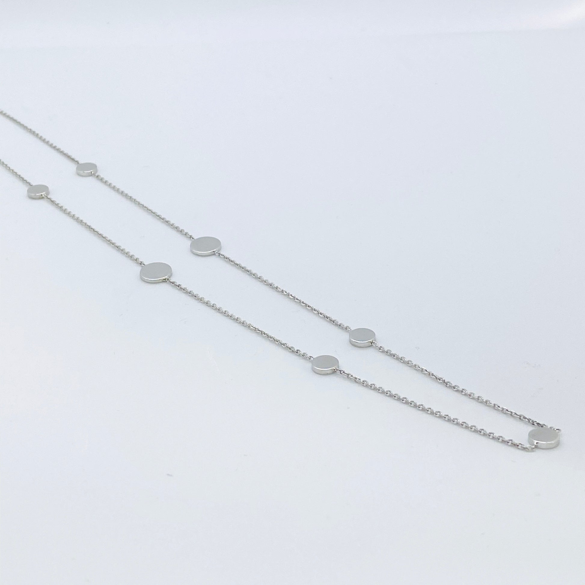SUNSHINE Discs Necklace - Silver 60cm - John Ross Jewellers
