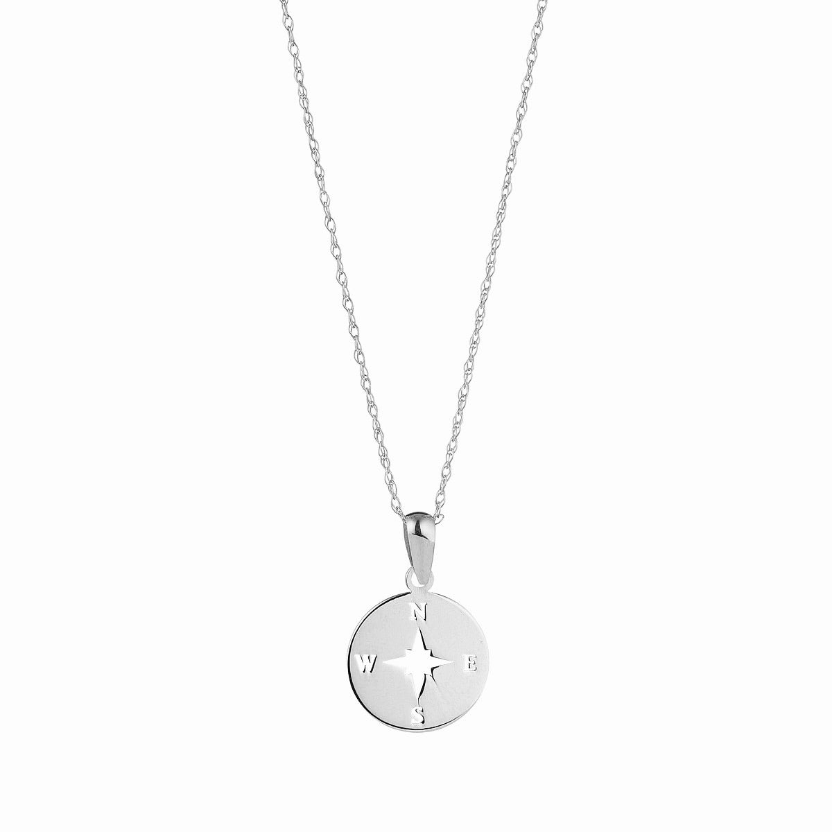 9ct White Gold Compass Necklace - John Ross Jewellers