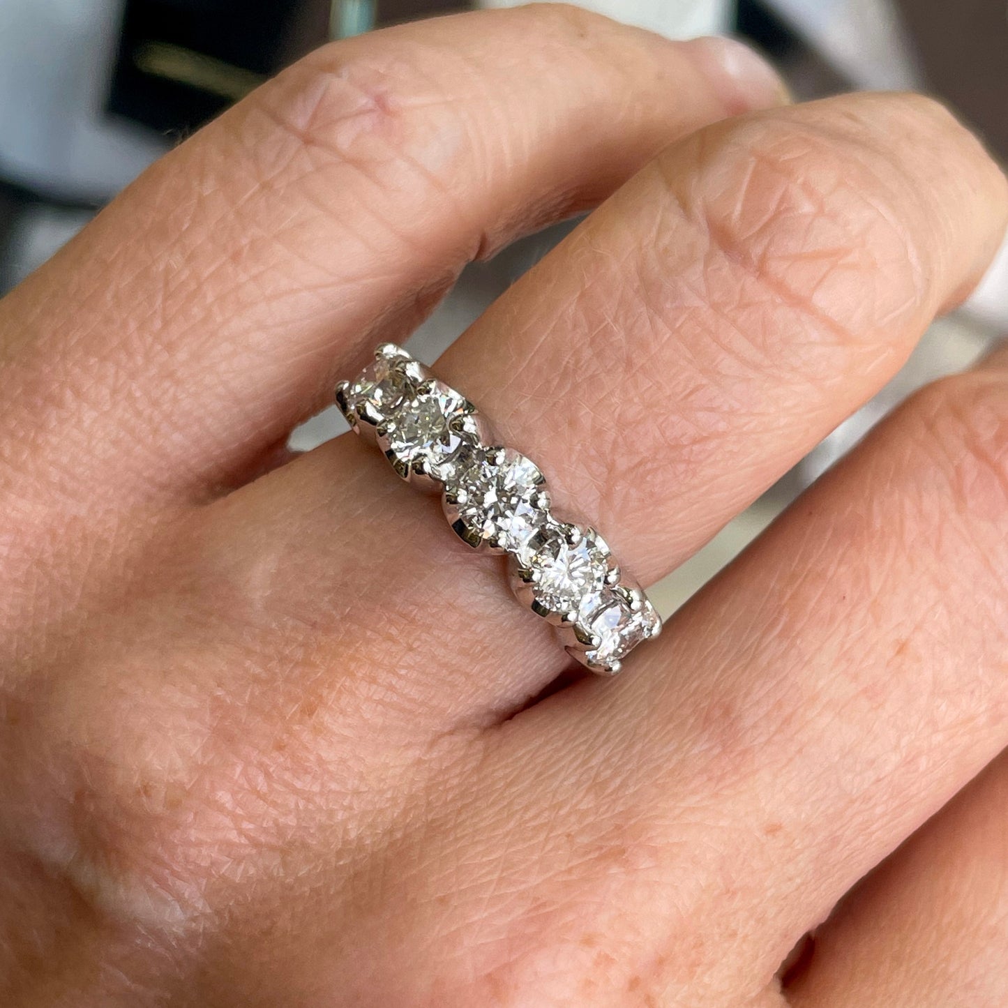 Platinum 1.54ct Five Stone Diamond Eternity Ring | Certified - John Ross Jewellers