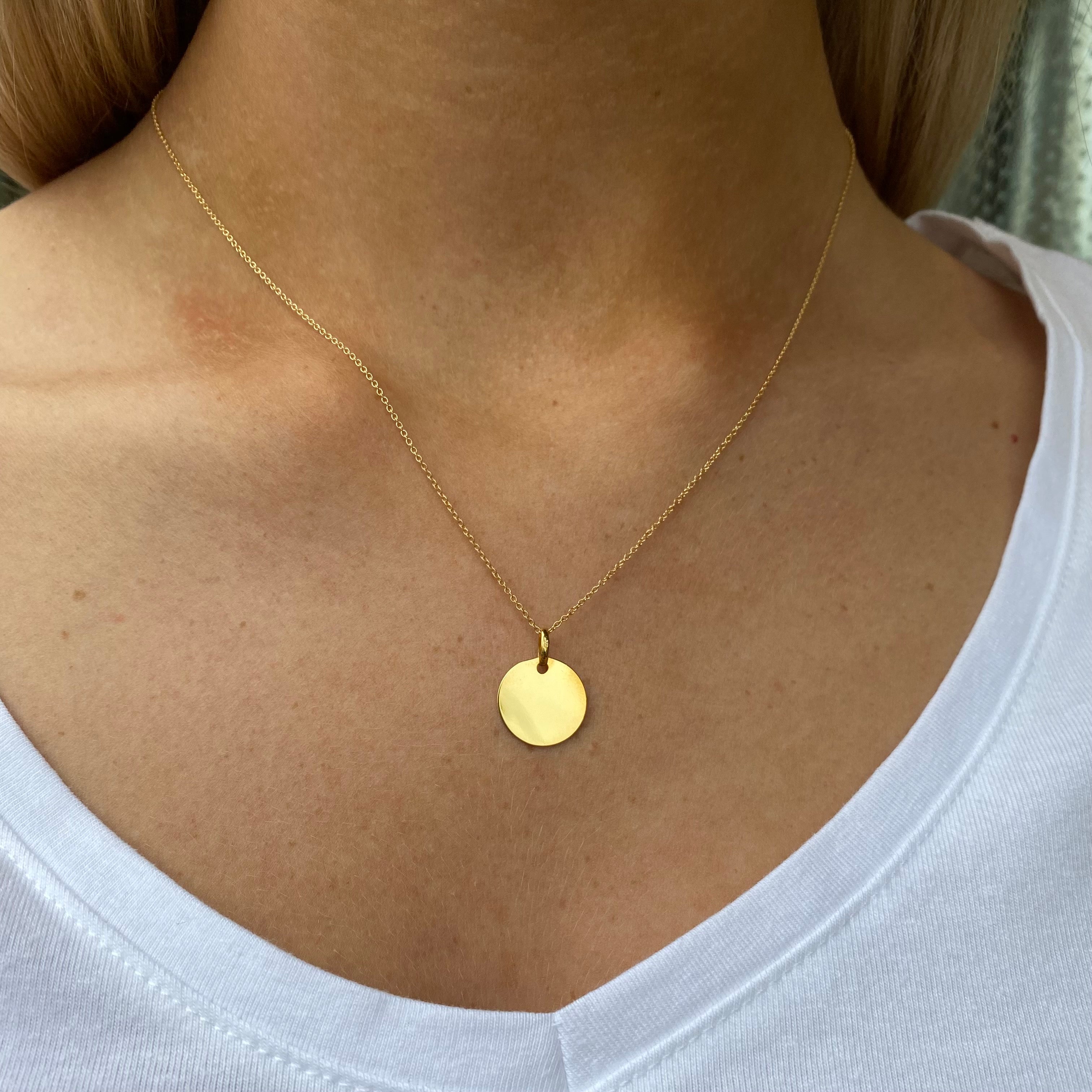 Buy Two Layered Disc Necklaces, Simple Gold Necklaces, Gold Disc Necklaces,  Hammered Gold Disc Necklace Online in India - Etsy