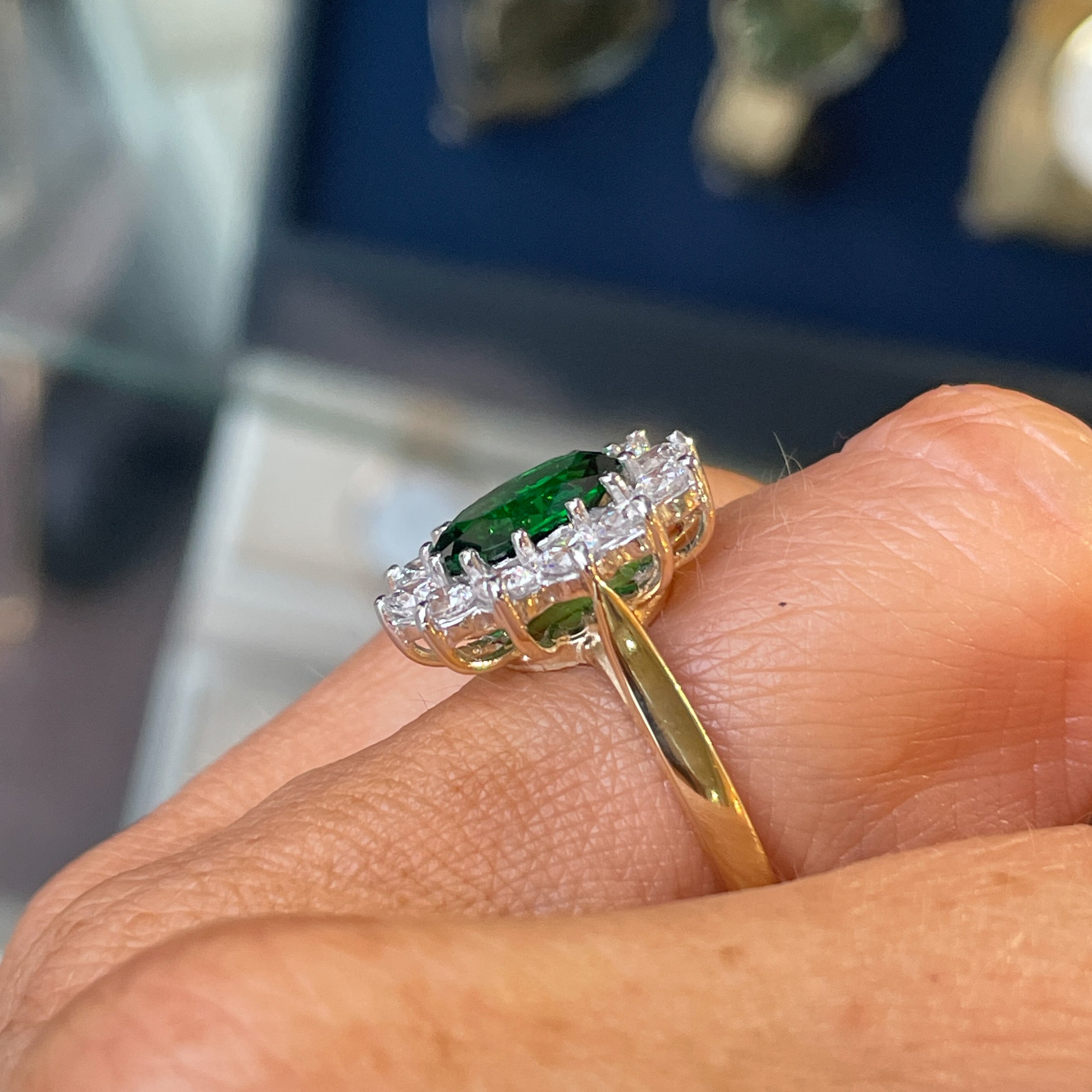 Synthetic sale emerald ring