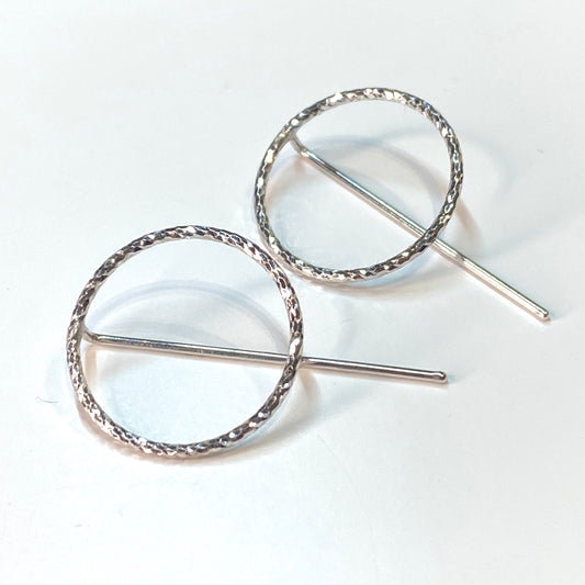 Silver Large Circle Earrings - John Ross Jewellers