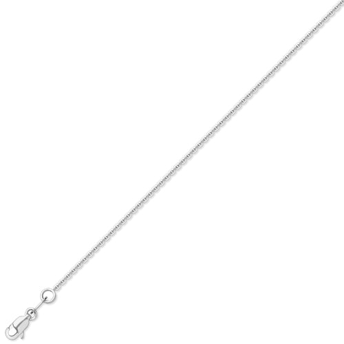 9ct White Gold 18" Square Trace Chain - John Ross Jewellers