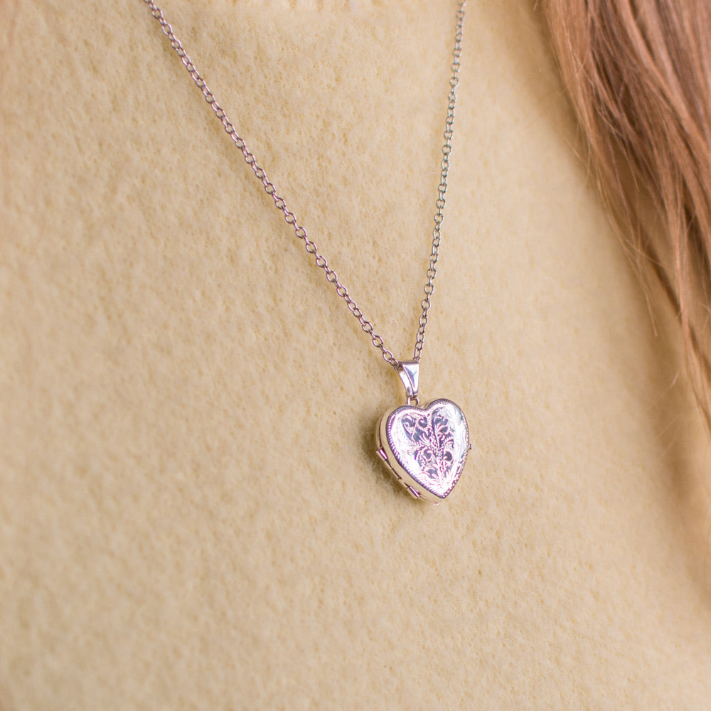 Silver Heart Family Locket and Chain - John Ross Jewellers