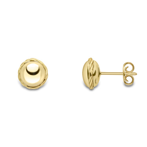 9ct Gold Button Stud Earrings - John Ross Jewellers