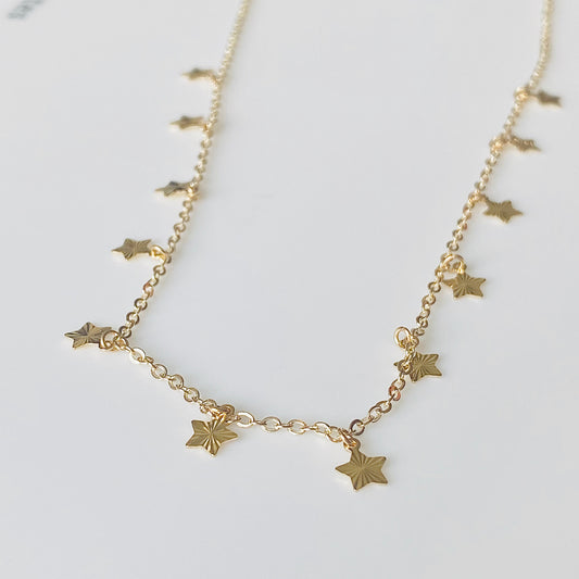 9ct Gold Dozen Stars Necklace - John Ross Jewellers