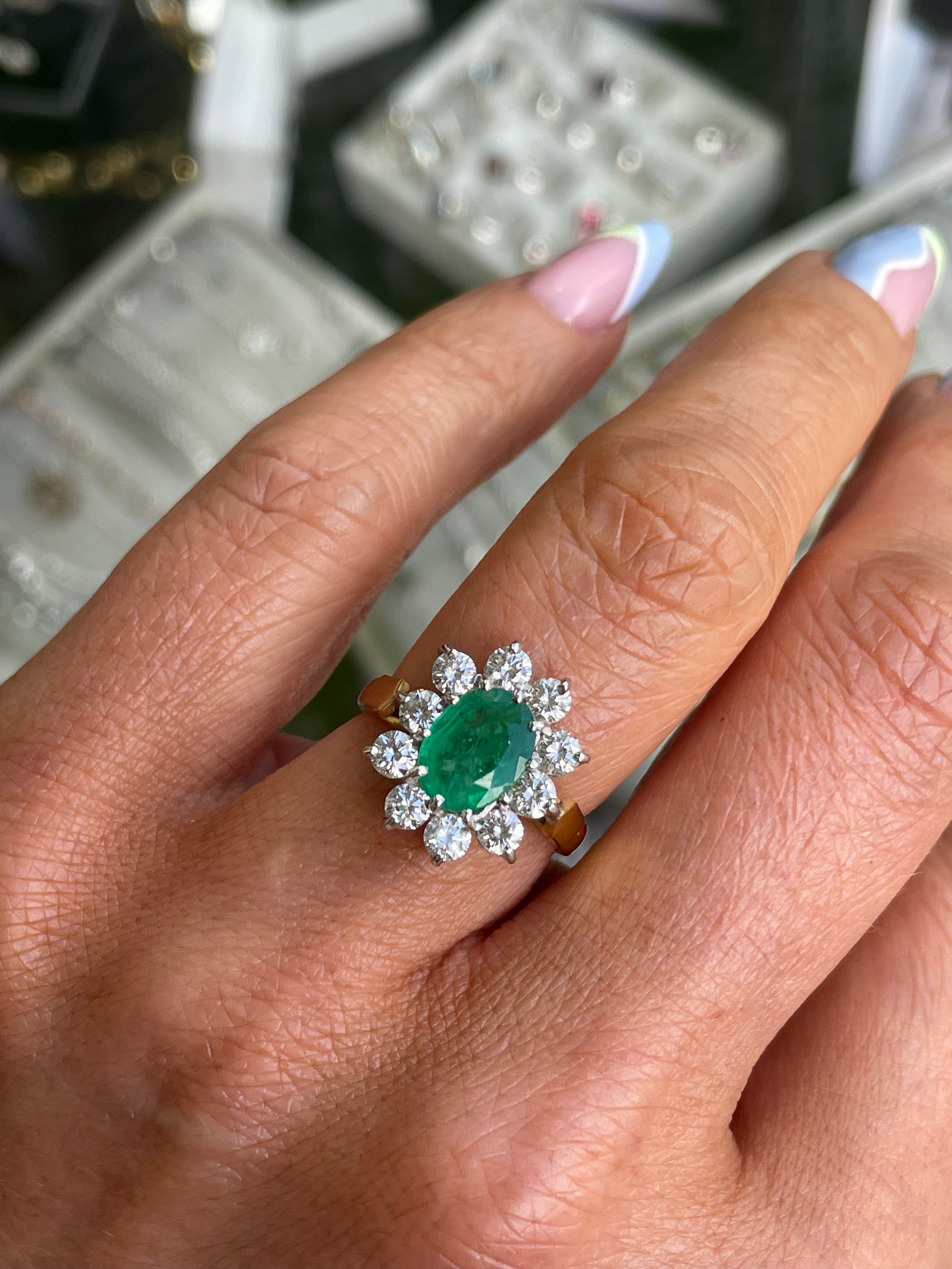 Emerald 2025 cluster ring