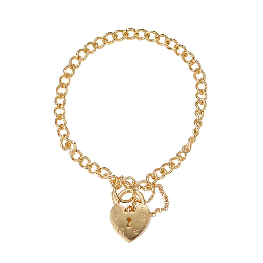 Sunshine Classic Heart Lock Charm Bracelet - John Ross Jewellers