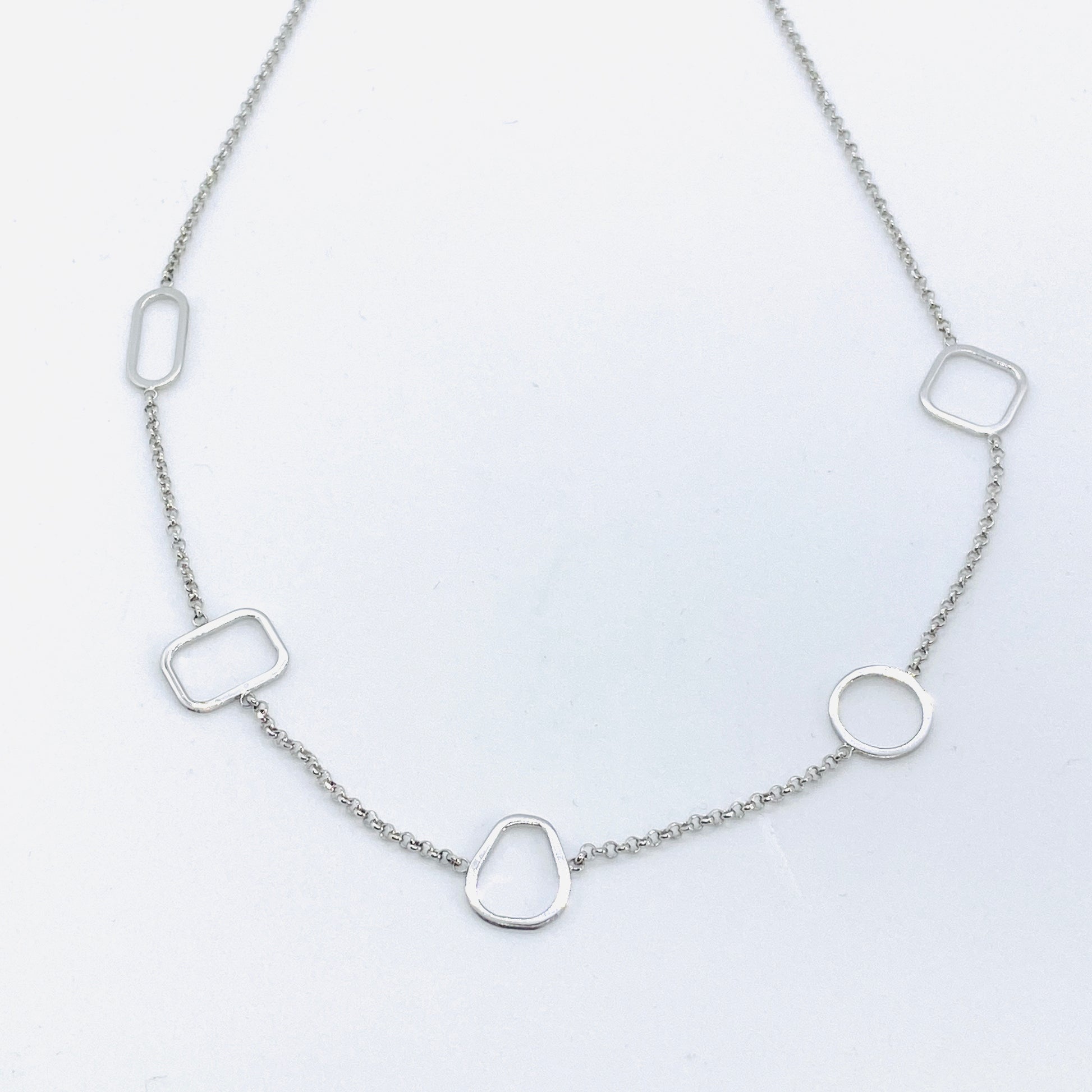 SUNSHINE Open Shapes Necklace - Silver - John Ross Jewellers