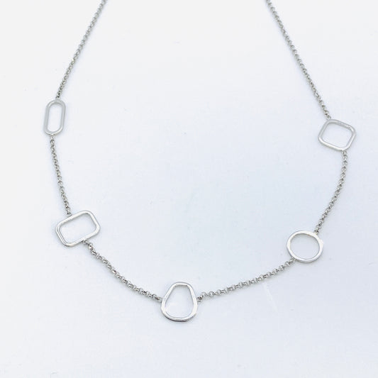 SUNSHINE Open Shapes Necklace - Silver - John Ross Jewellers