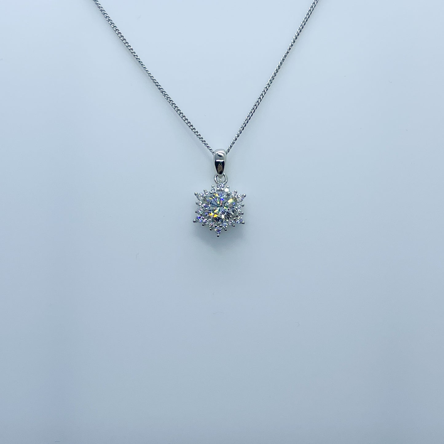 Silver CZ Six Pointed Star Necklace - John Ross Jewellers
