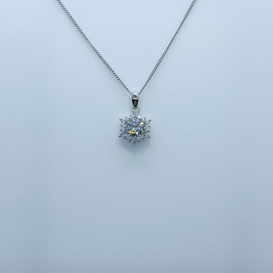 Silver CZ Six Pointed Star Necklace - John Ross Jewellers