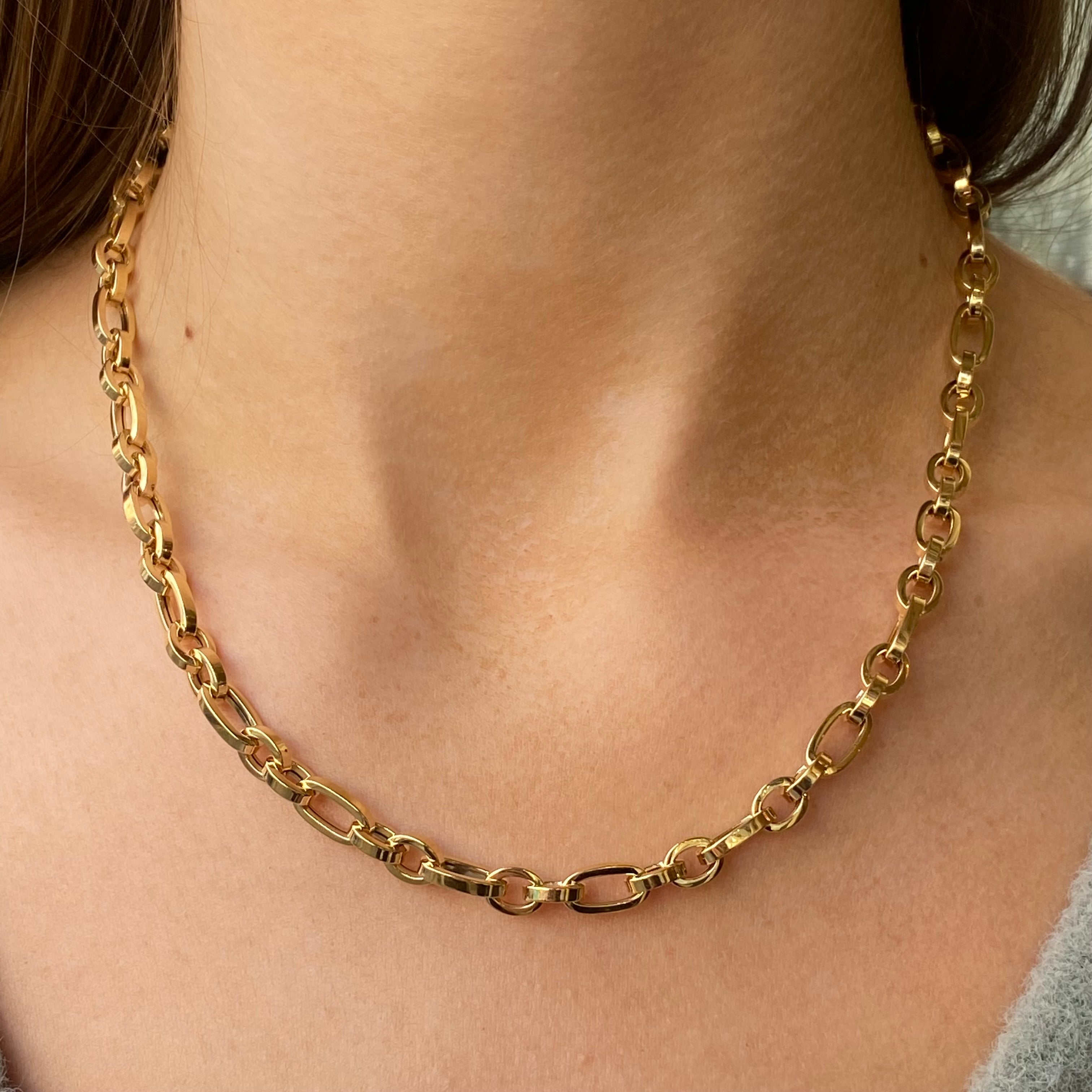 Gold Orb Link Chunky Chain Necklace – Dandelion Jewelry