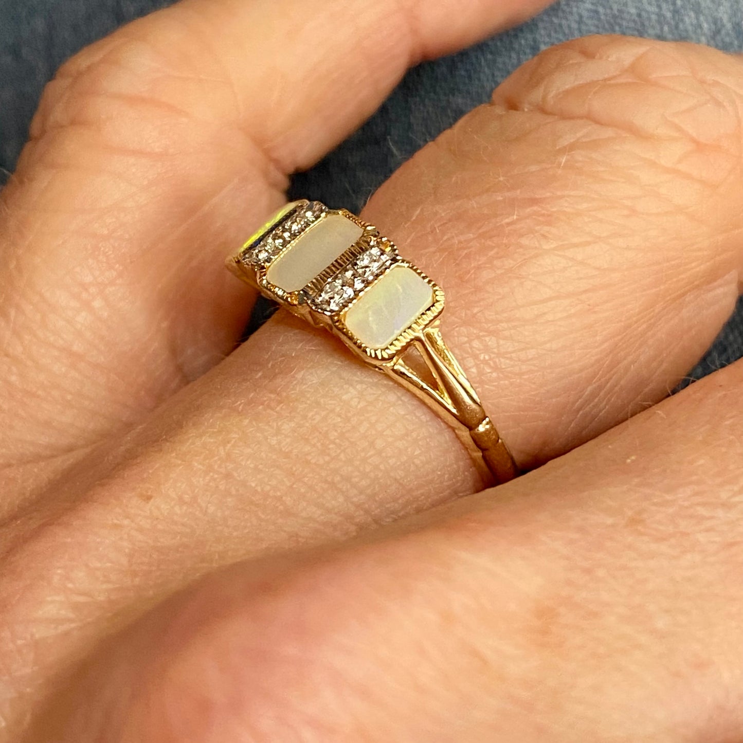 9ct Gold Gem Opal & Diamond Ring - John Ross Jewellers
