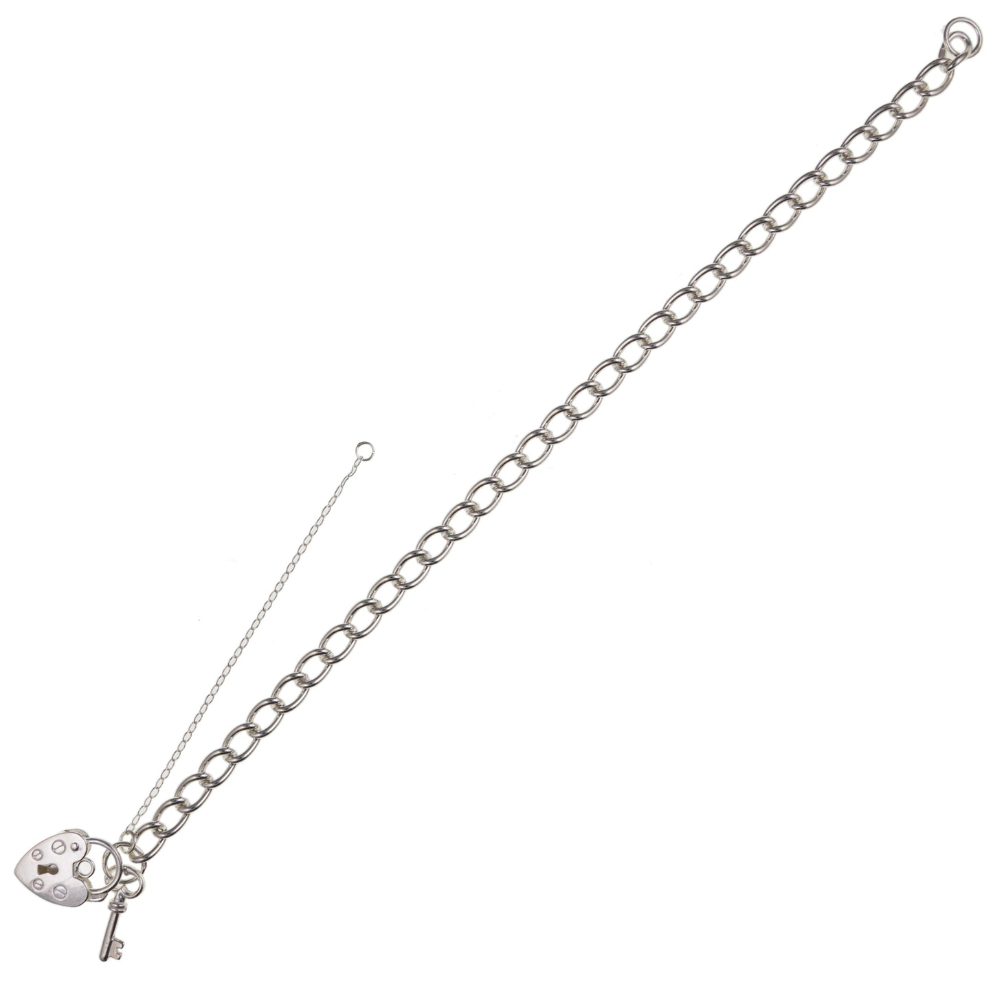 Silver Curb Link Charm Bracelet - John Ross Jewellers