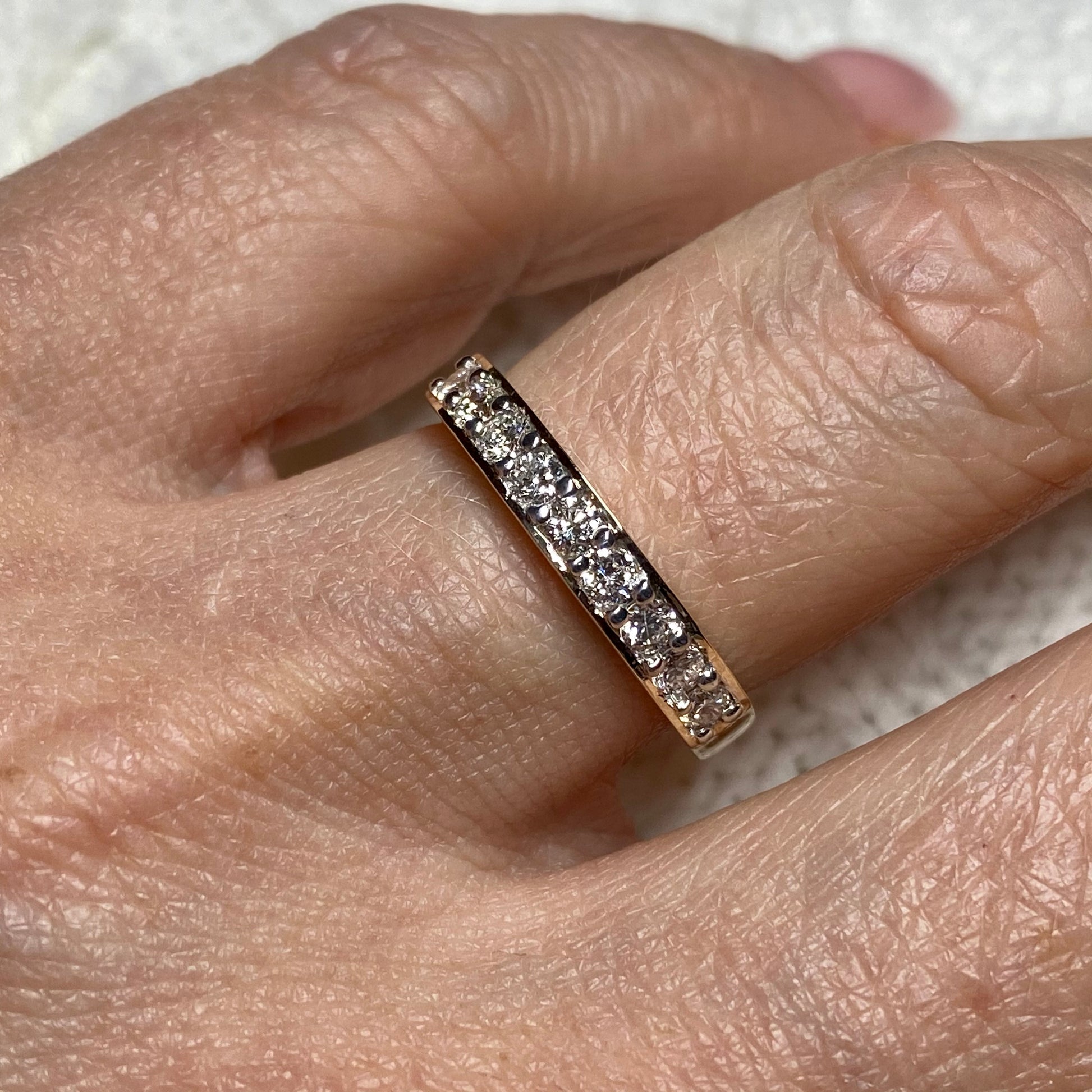 9ct Gold Nine Stone Diamond Eternity Ring 0.45ct - John Ross Jewellers