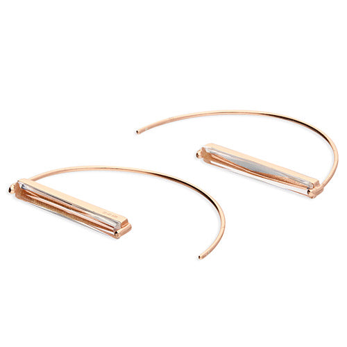 Rose Baguette CZ Pull Through Hoop Earrings - John Ross Jewellers