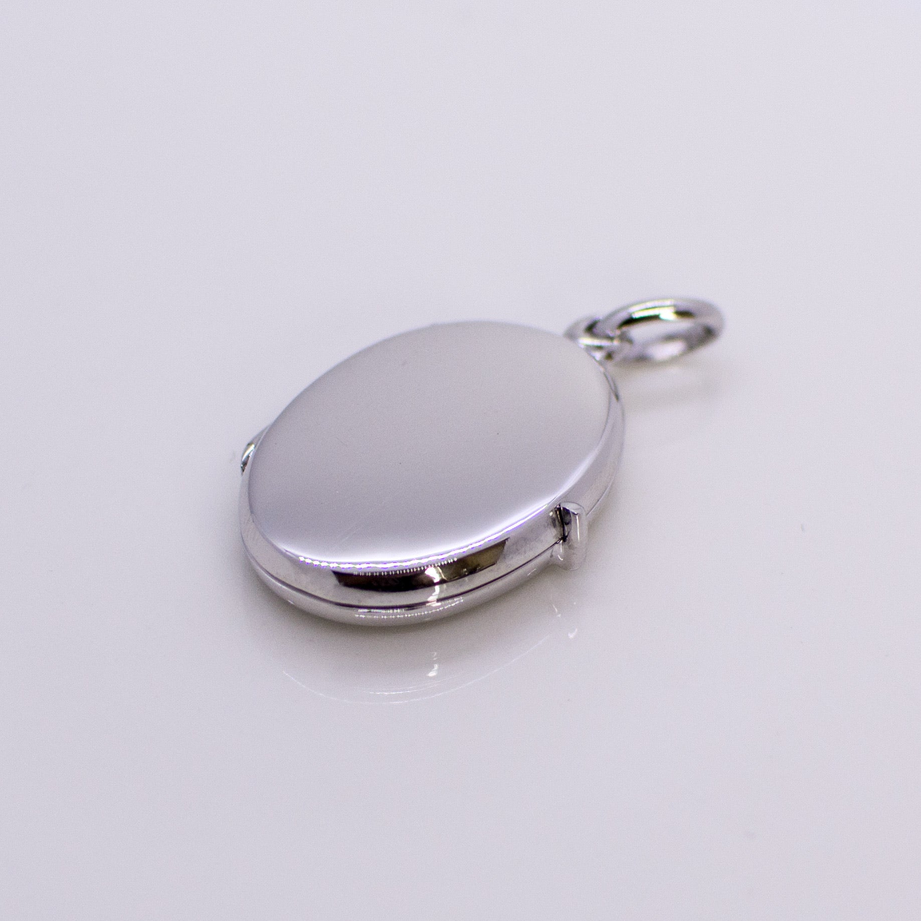 Silver Polished Oval Locket and Chain - John Ross Jewellers