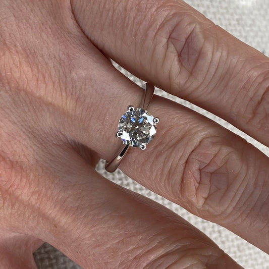 Platinum 1.50ct FG SI2 Four Claw Diamond Solitaire Ring - John Ross Jewellers